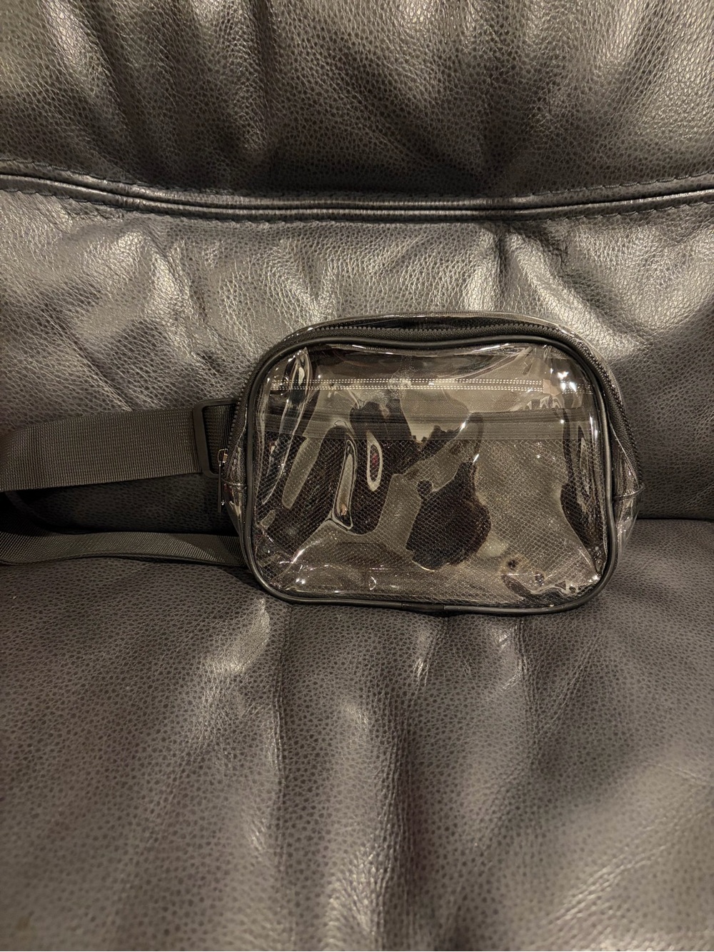 Clear Black PVC Belt Bag with Adjustable Strap perfect for concerts - Unbranded